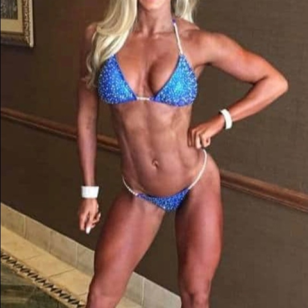 npc bikini competition suit blue. $300 obo